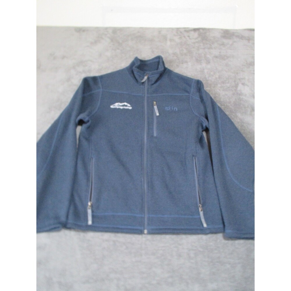 Stio Men's Wilcox Fleece Jacket in  Heather Blue Full Zip Size M